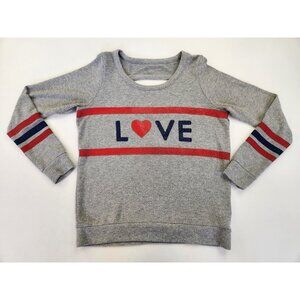 Cha Sor Good Vibes Womens Medium Gray Long Sleeve Love Pullover Sweatshirt